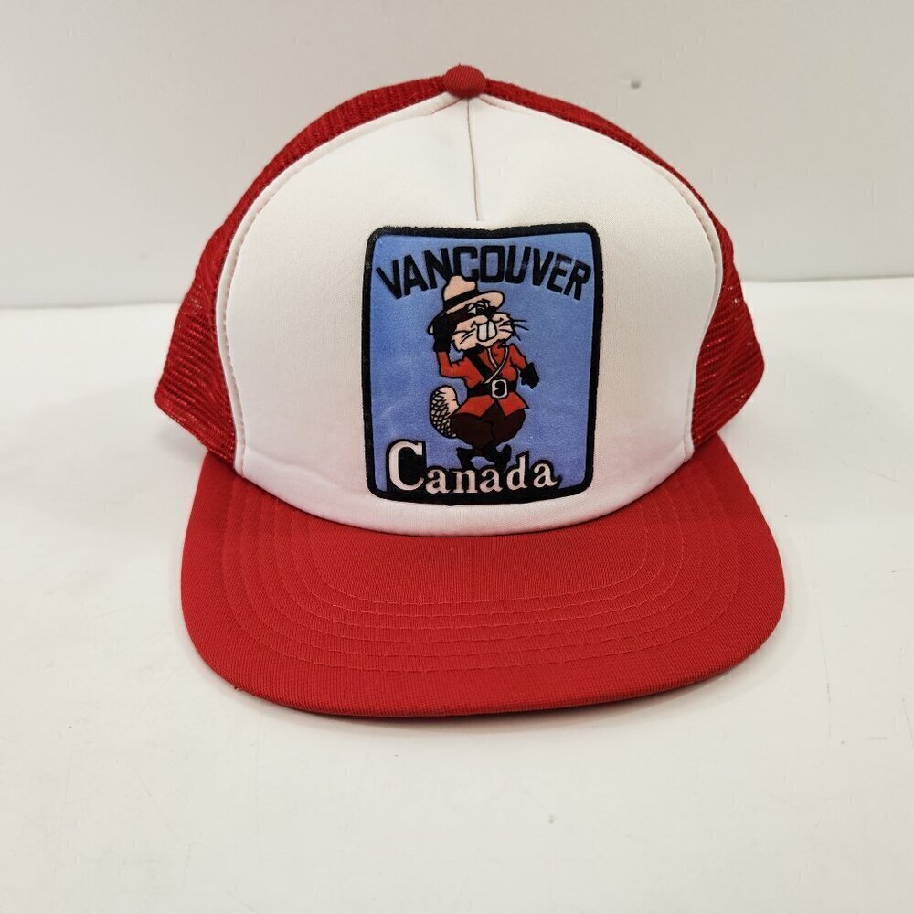 Vintage Vancouver Beaver Mountie Logo Trucker Hat